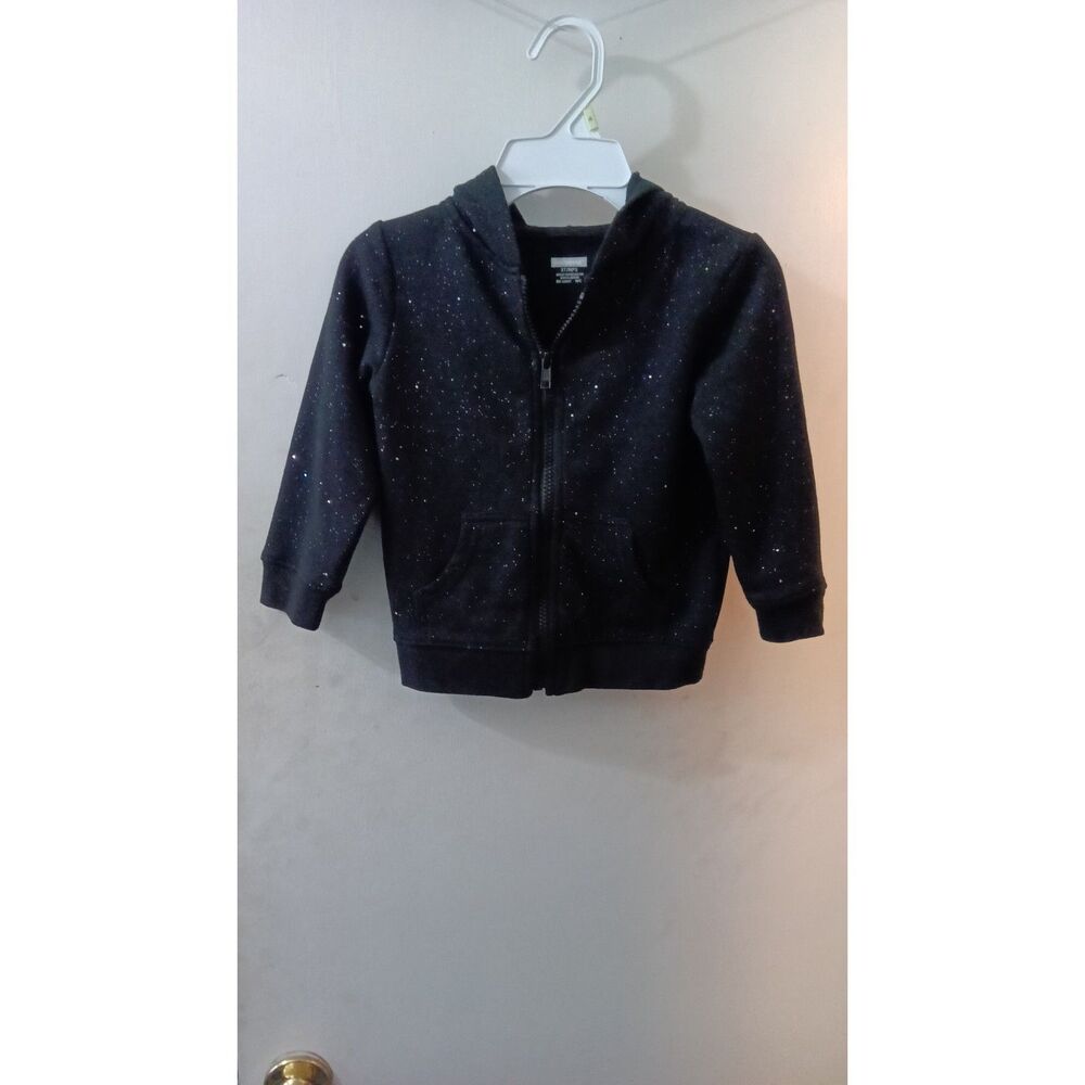 Garanimals Toddler Zip Hoodie Black Glitter Size 3T